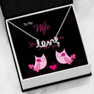 Pendant Necklace | Love My Wife | Word