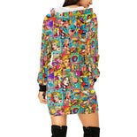 Ladies | Hoodie Mini Dress | Popart Cartoon