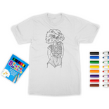 Colour It | Hippie Chick | Colouring T-Shirt | Textile Craft Gift