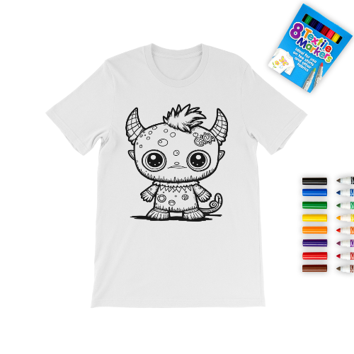 Colour It! | Little Monsta | Kids T-Shirt and Colour Pen Set
